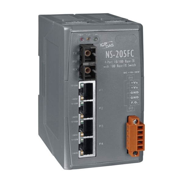4-port 10/100 Mbps Ethernet with 1 fiber port Switch NS-205FC