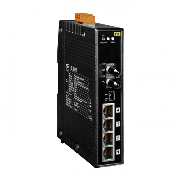 4-port 10/100 Mbps PoE with 1 fiber port Switch NS-205PFT