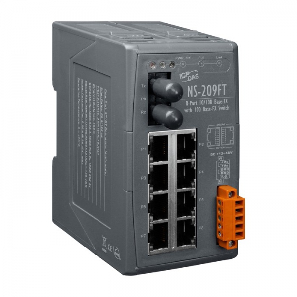 8-port 10/100 Mbps Ethernet with 1 fiber port Switch NS-209FT