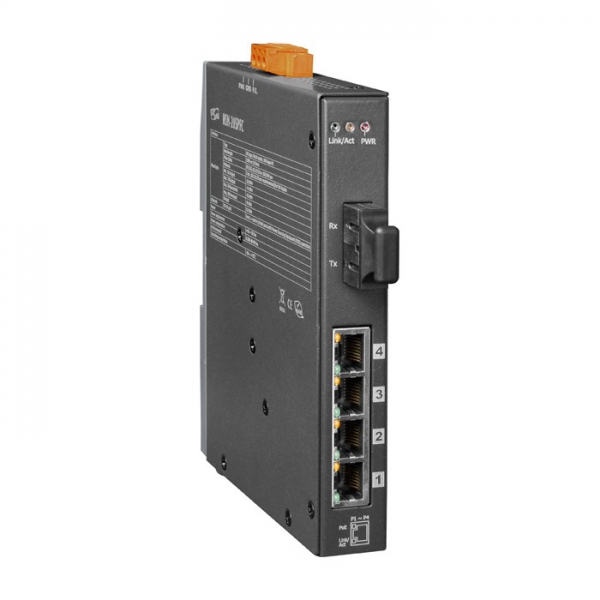 4-port 10/100 Mbps PoE with 1 fiber port Switch NSM-205PFC