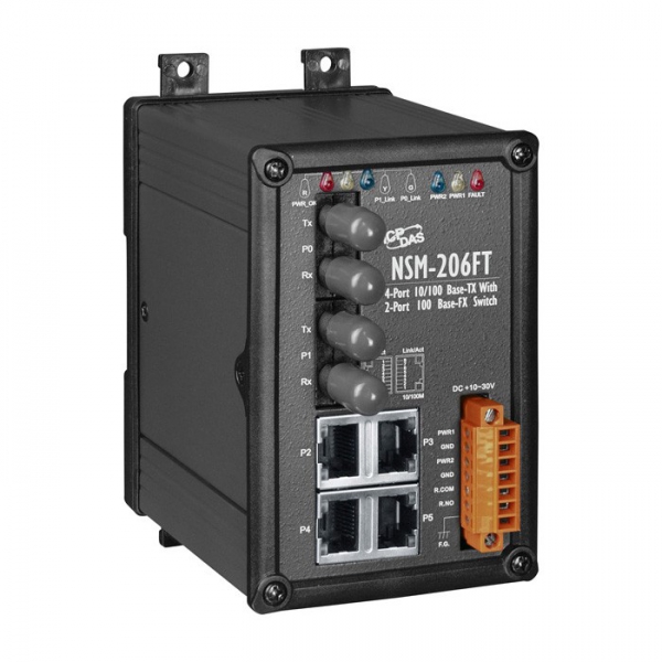 4-port 10/100 Mbps Ethernet with dual fiber port Switch NSM-206FT